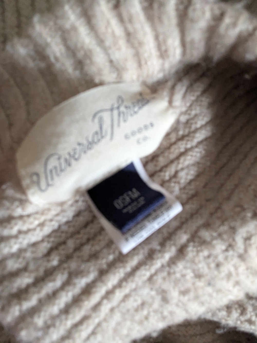 Universal Thread Cream Ribbed Crewneck Sweater - Picture 3 of 4